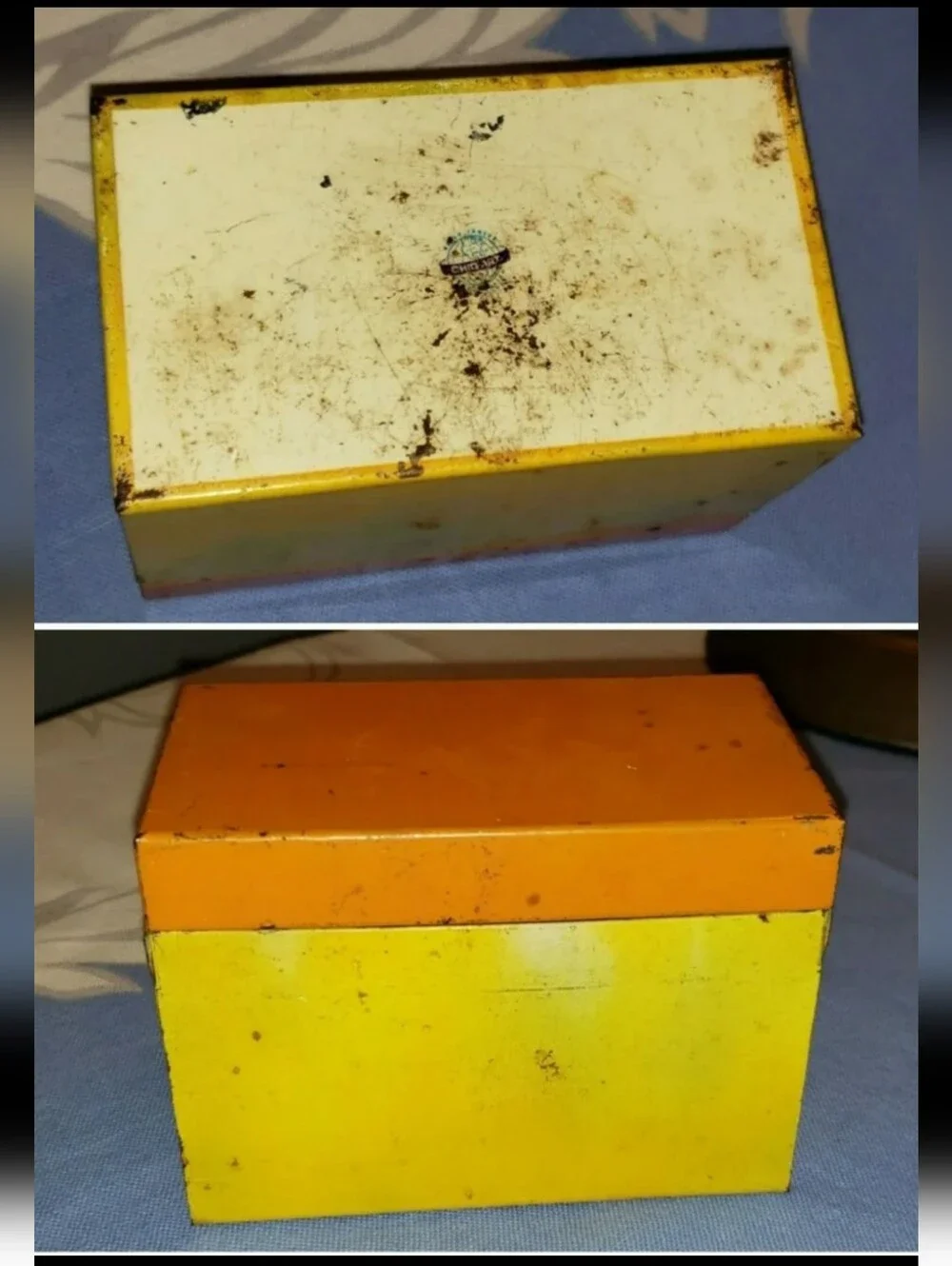 Vintage Ohio Art Metal Recipe Box With Floral Design